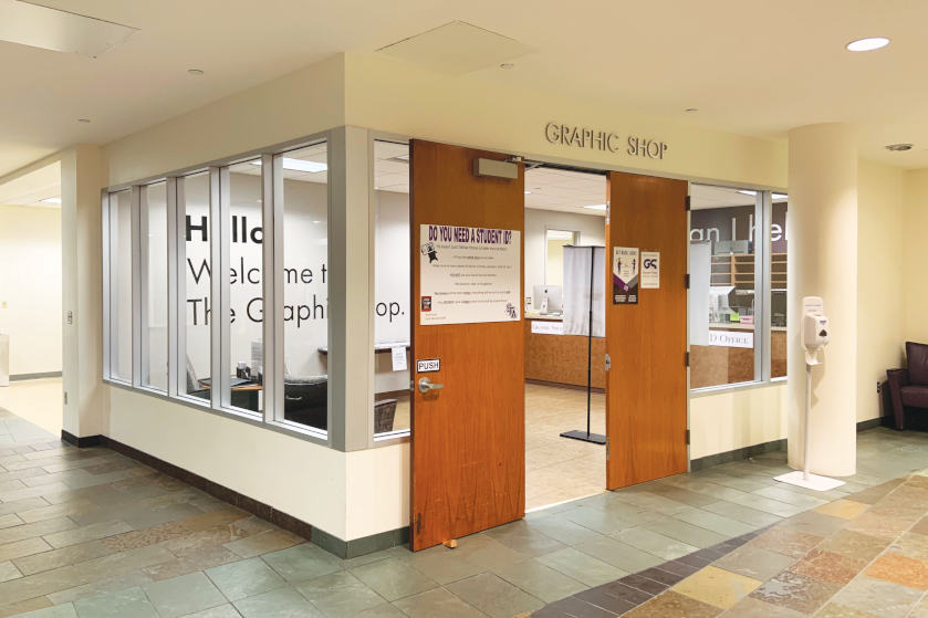 SFA Graphic Shop located in the Baker Pattillo Student Center