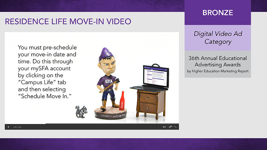 Residence Life Move-In Video - Bronze in Digital Video Ad Category