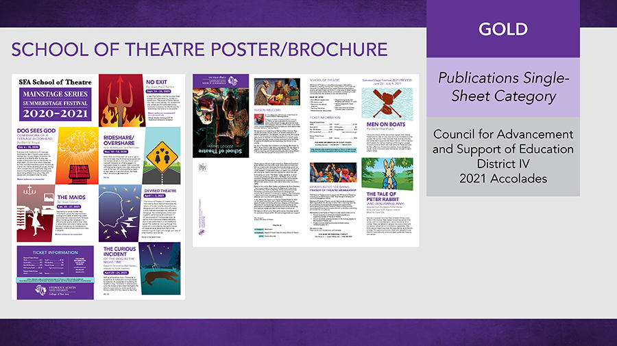 School of Theatre Poster/Brochure - Gold in Publications Single-Sheet Category