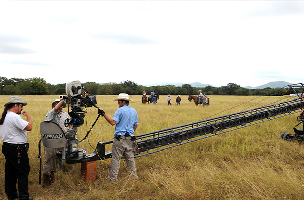 Behind the scenes of movie set