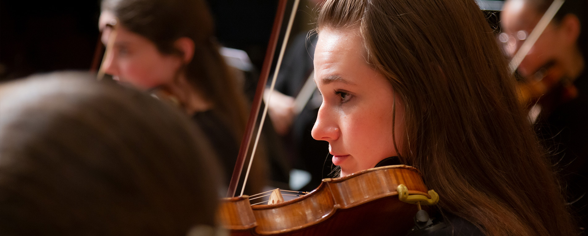 Student playing viola