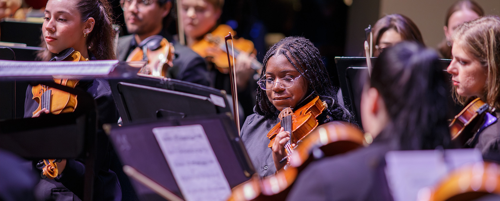 Student violin players