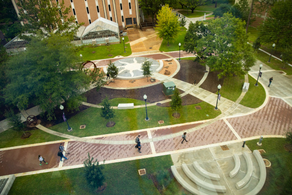 A birdseye view of the STEM plaza