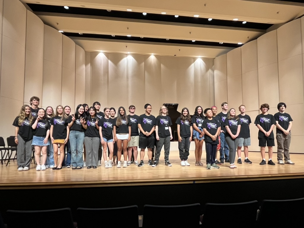 Summer Piano Institute students line up across the stage in Cole Concert Hall