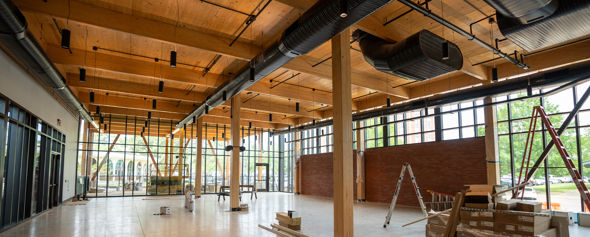 Construction View of Pineywoods Dining Hall