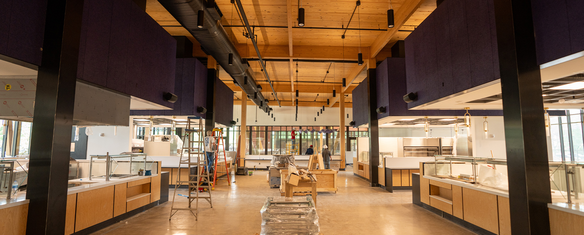 Construction View of Pineywoods Dining Hall