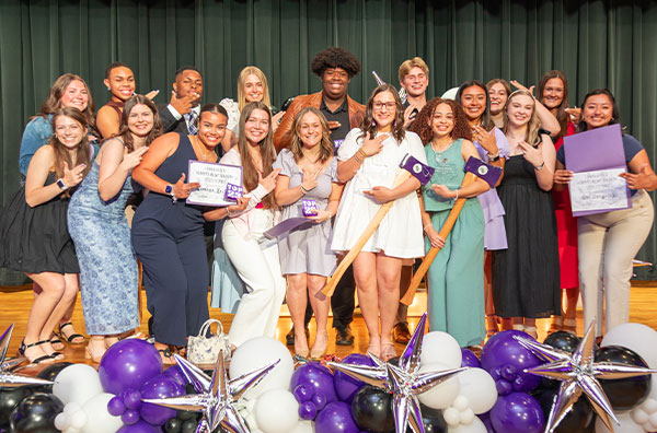 Students receiving awards