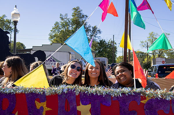 Students in a parade