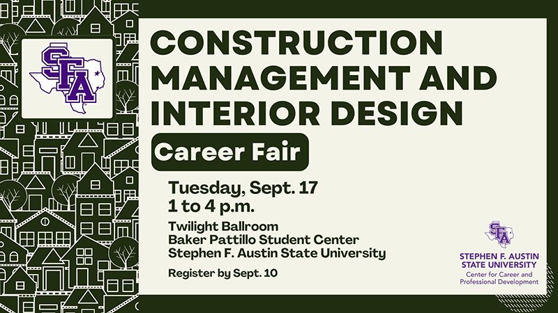 Construction Management and Interior Design Career Fair graphic