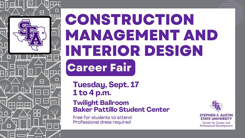 Construction Management and Interior Design Career Fair graphic