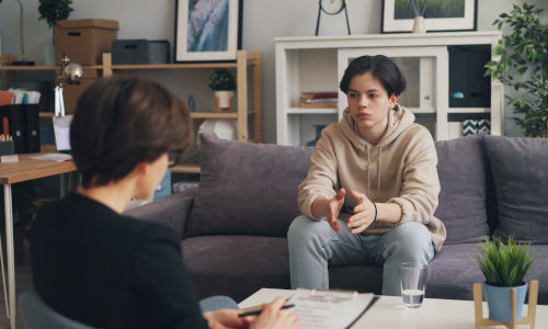 two people in a counseling session