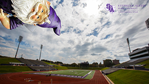 Zoom Background 13 - Football Field with SFA Gnome