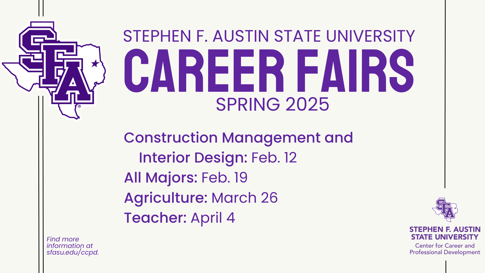 Spring 2025 Career Fairs graphic