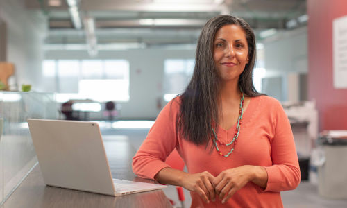 a woman running a business