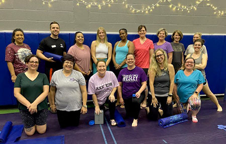 yoga class group photo