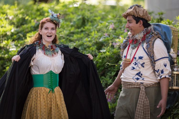  Brittnee Simone as Papagena and San Antonio sophomore Greg Garcia as Papageno in the SFA Opera Theater's production of "The Magic Flute"