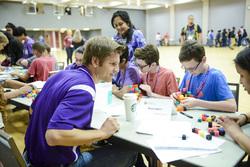 Dr. Keith Hubbard helps students 