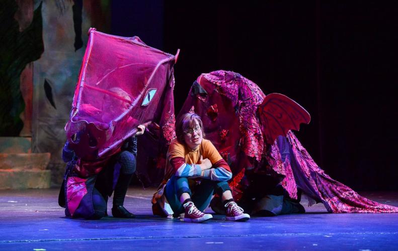 a scene from the SummerStage Festival's "The Reluctant Dragon' at SFA