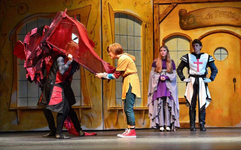 a scene from the SummerStage Festival's "The Reluctant Dragon' at SFA