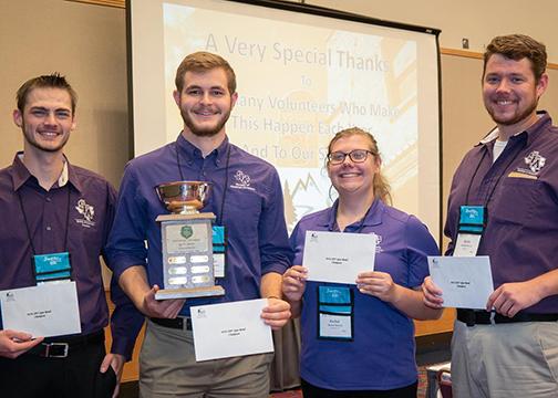 SFA quiz bowl team members Reid Viegut, Christopher Longman, Rachel Murray and Justin Blakeley