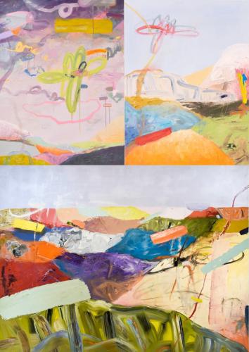 Three works by Texas National first-place artist Victoria Gonzales.