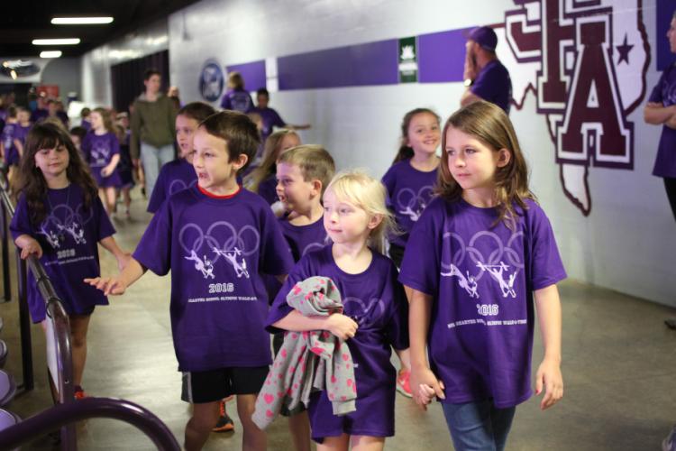 students participating in the SFA Charter School’s eighth annual walk-a-thon