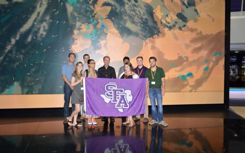 Stephen F. Austin State University students at Sky News, a 24-hour international multimedia news company