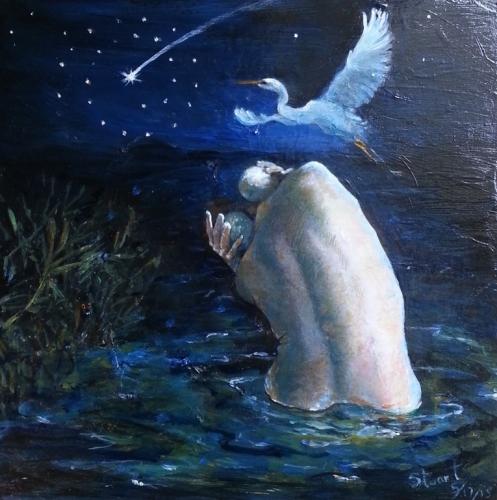 This work by artist Stuart Riordan is among the pieces in the silent auction in the annual 12X12 fundraiser