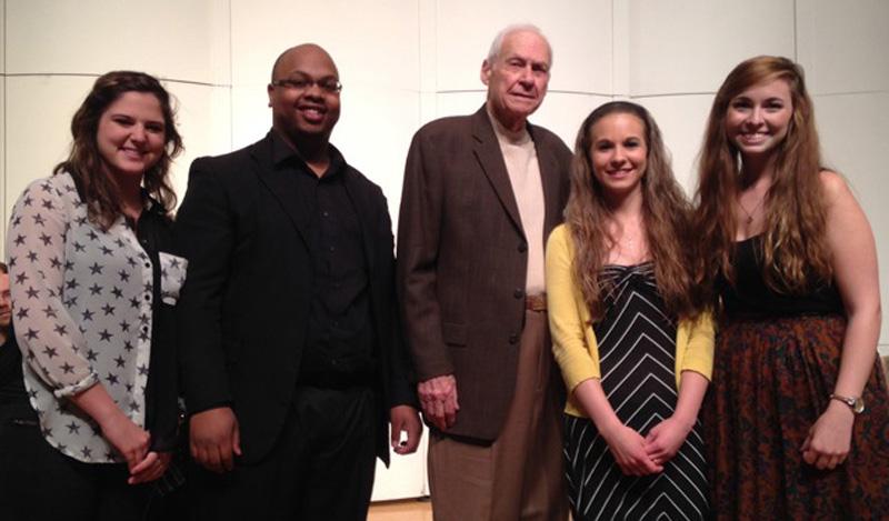 a photo of Ed Cole and this year's Cole Scholars