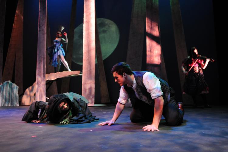 SFA theatre major Daniel Miller in a leading role of the Bridegroom in the School of Theatre's production of Federico García Lorca's "Blood Wedding."