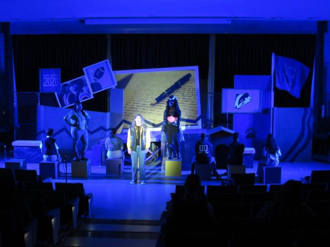 SFA theatre students rehearse a scene from “Dog Sees God: Confessions of a Teenage Blockhead” 