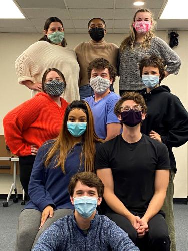 group photo of cast members of “Rideshare/Overshare” 