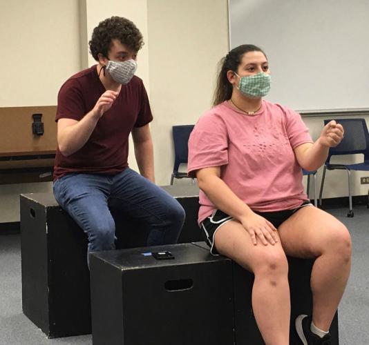 Benjamin McElroy in the role of Mike and Linn junior Makayla Moreno as Sasha