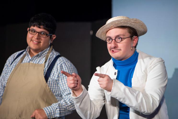 SFA theatre students rehearse a scene from "Stuart Little" based on the popular book by E.B. White