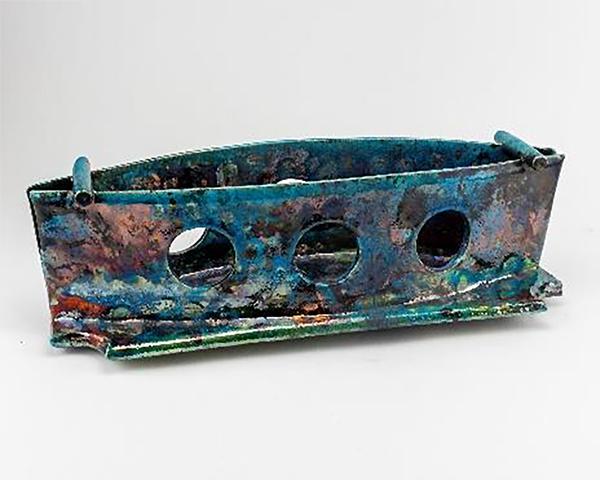 SFA ceramics professor Piero Fenci’s “barge,” low fire ceramic, 2021