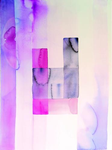 Among the works included in “The Impermanence of Objects – Works on Paper 2014-2021” is “Lost Language #11,” gouache on paper, 2016.