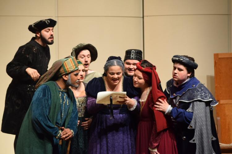 SFA voice students rehearse a scene