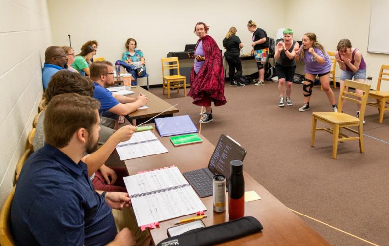 Rehearsing a scene from "The Jungle Book Kids"