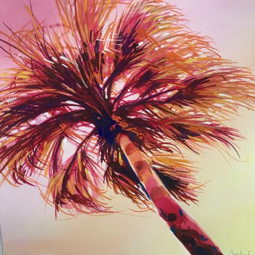  “Tropical warmth,” 12 x 12,” watercolor on paper 2022