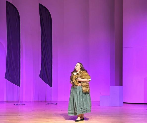 Veronica Stovich, senior voice student from Texas City, performs the role of Micaela