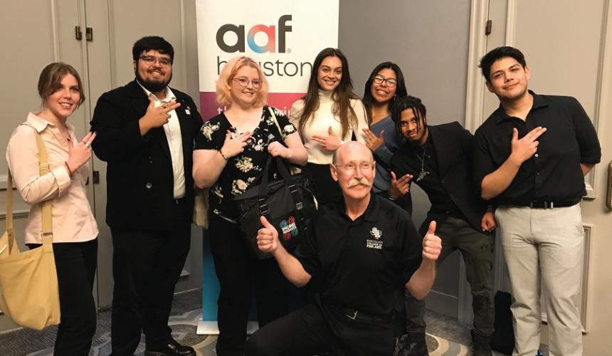 Madyson Hill was among other SFA students to compete last fall at another AAF-Houston event.