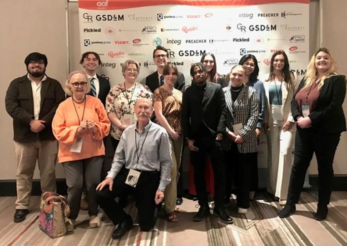 group photo of students and faculty representing SFA at the AAF District 10 competition in Austine recently