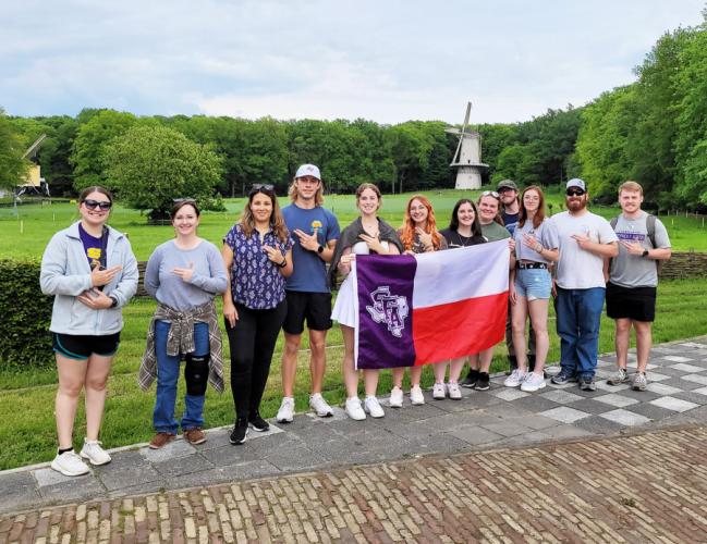 students from Stephen F. Austin State University's Arthur Temple College of Forestry and Agriculture in the Netherlands