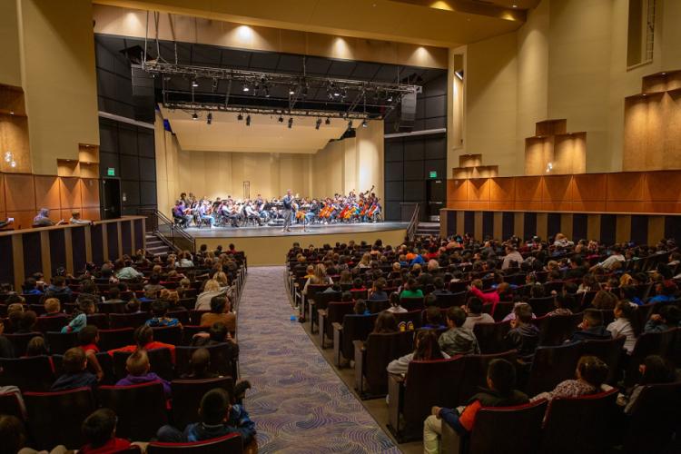 SFA's Symphony Orchestra performing for Nacogdoches ISD's second grade students