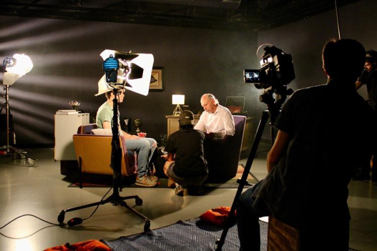 in the film studio at SFA