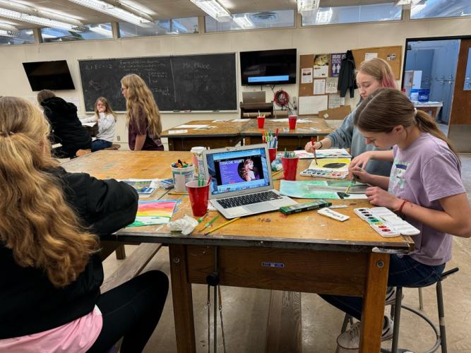 Students participate in the spring 2024 Saturday Morning Art Program at Stephen F. Austin State University.
