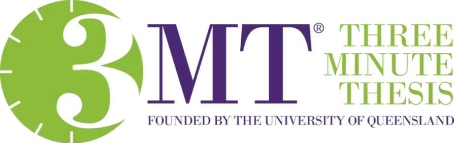 Logo for the Three Minute Thesis (3MT®) competition, founded by The University of Queensland