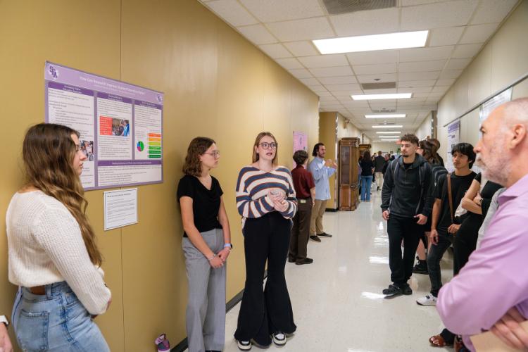 Students present their research on topics related to university retention during the Stephen F. Austin State University School of Honors’ sixth annual Honors Research Symposium.