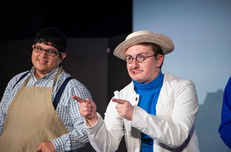 Jaycob Sanchez, left, Zach White, right, in the children’s play, "Stewart Little."