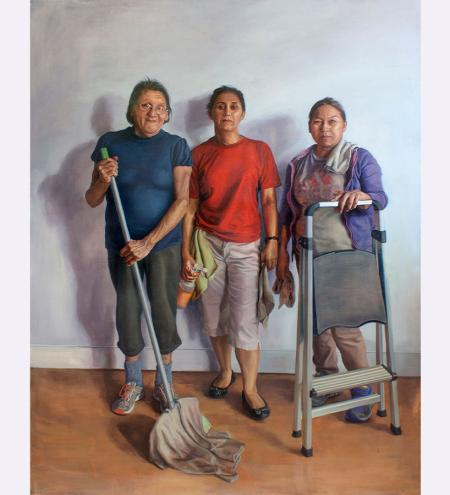 One by One, 2019 Oil on canvas 95 by 75 inches